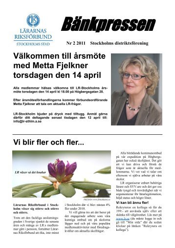 Bänkpressen - Lärarnas Riksförbund