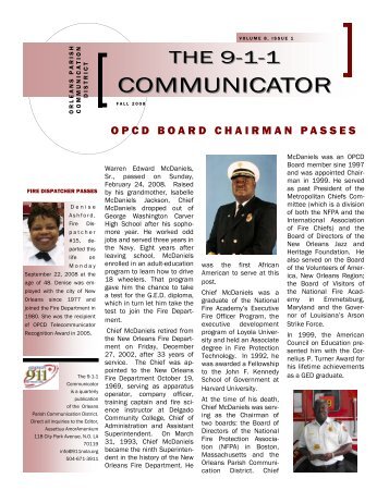 New 911 Communicator 2008A - Orleans Parish Communication ...