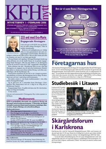 Företagarnas hus Skärgårdsforum i Karlskrona - KFH