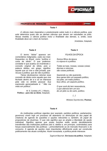 Texto 1 A ciência mais imperativa e predominante sobre tudo é a ...