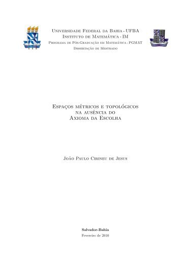 Espaços métricos e topológicos na ausência do Axioma da Escolha