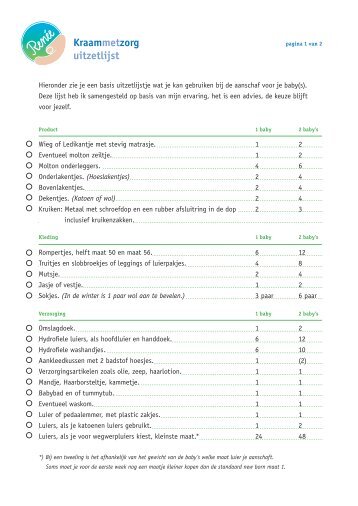 Klik hier om de boodschappenlijst te downloaden - Kraam met Zorg