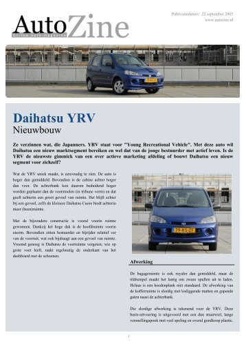 Autozine - Daihatsu YRV - Autozine.eu