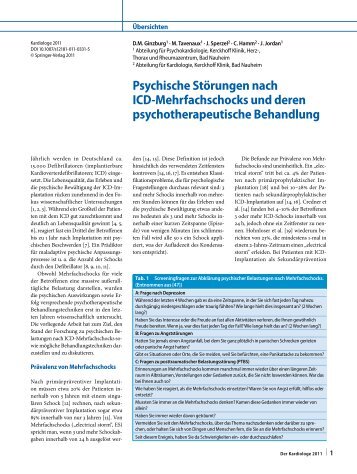 Psychische Störungen nach ICD-Mehrfachschocks und deren ...