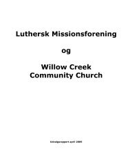 Luthersk Missionsforening og Willow Creek Community Church