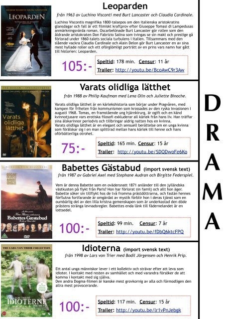 DVD KATALOG - DRAMA