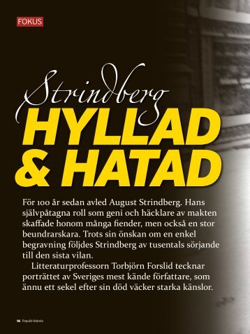 Strindberg HYLLAD & HATAD - Ett halvt ark papper