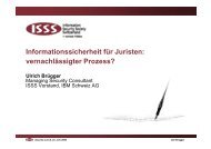 Informationssicherheit für Juristen, Teil II, Ulrich Brügger (PDF) - ISSS