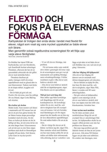 Nr 2, 2012 - Föräldraföreningen för Dyslektiska Barn