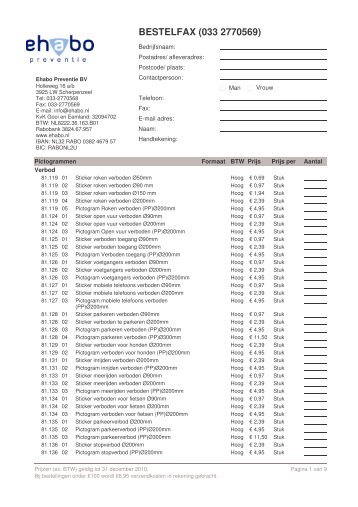 bestellijst pictogrammen - Ehabo Preventie