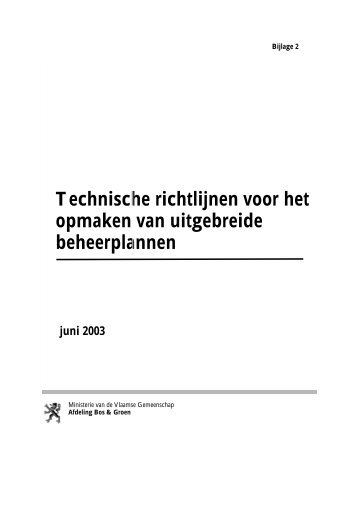 Technische richtlijnen voor het opmaken van ... - beheerplannen