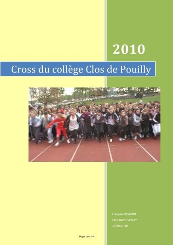 Cross du collège Clos de Pouilly - Collège et classe d'accueil du ...