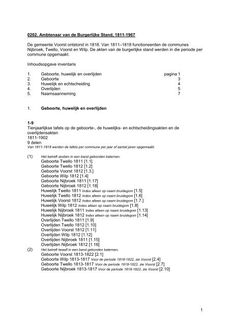 1 0202. Ambtenaar van de Burgerlijke Stand ... - Gemeente Voorst