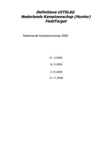 Definitieve UITSLAG Nederlands Kampioenschap (Hunter ... - DFTA