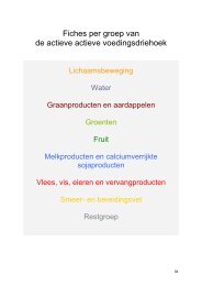 Fiches per groep van de actieve actieve voedingsdriehoek