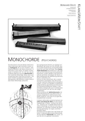 Monochorde.pdf - Bernhard Deutz Klangwerkstatt