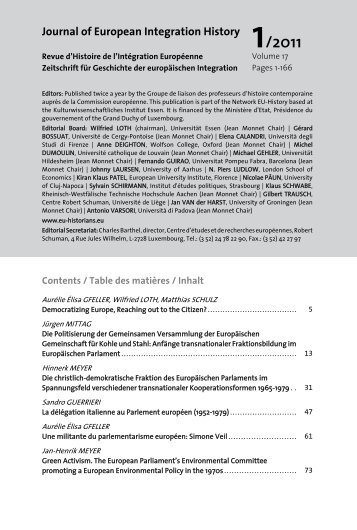 Journal of European Integration History 1/2011 - The European ...