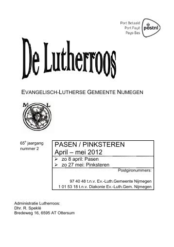 PASEN / PINKSTEREN April – mei 2012 - Nijmegen