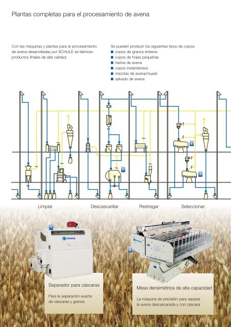SCHULE Plantas completas para el procesamiento de avena