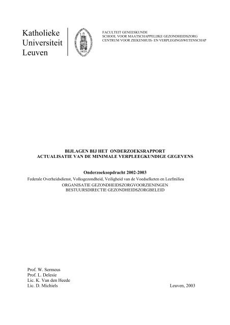 bijlagen bij het onderzoeksrapport - Ministerie van Sociale Zaken ...