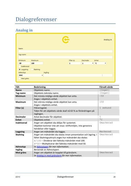 ED10 Användarhandbok (pdf) - Larmia Control AB