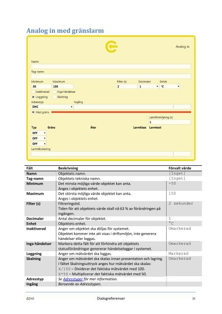 ED10 Användarhandbok (pdf) - Larmia Control AB