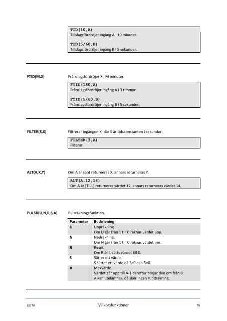 ED10 Användarhandbok (pdf) - Larmia Control AB