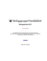 Bezugspreise 2011 - Verlagsgruppe Handelsblatt