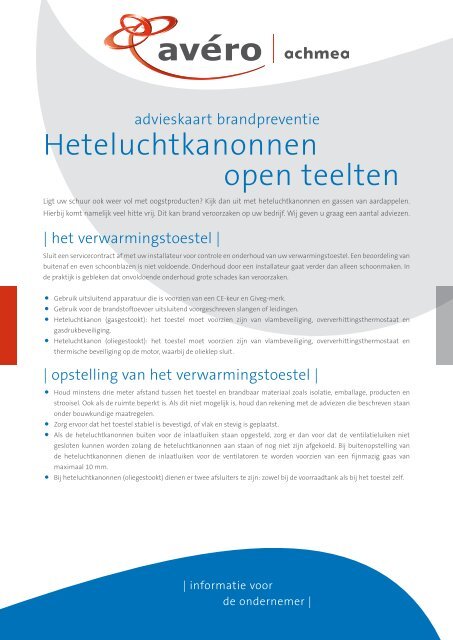 Heteluchtkanonnen open teelten