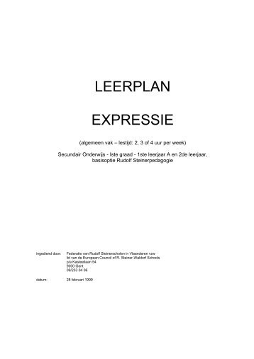 LEERPLAN EXPRESSIE - Federatie Steinerscholen