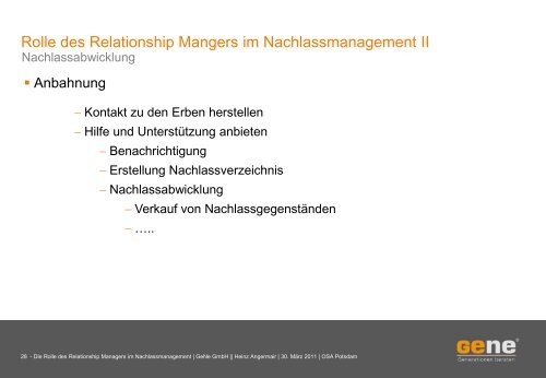 Die Rolle des Relationship Managers im ... - GeNe GmbH