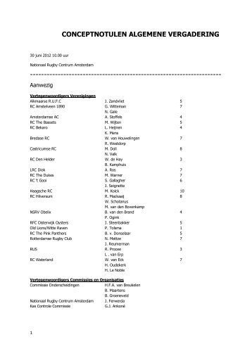 Notulen AV 30 juni 2012 - Nederlandse Rugby Bond