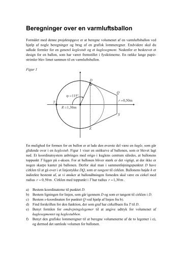 Beregninger over en varmluftsballon - Vestergaards Matematik Sider