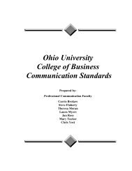 Ohio University College of Business Communication Standards