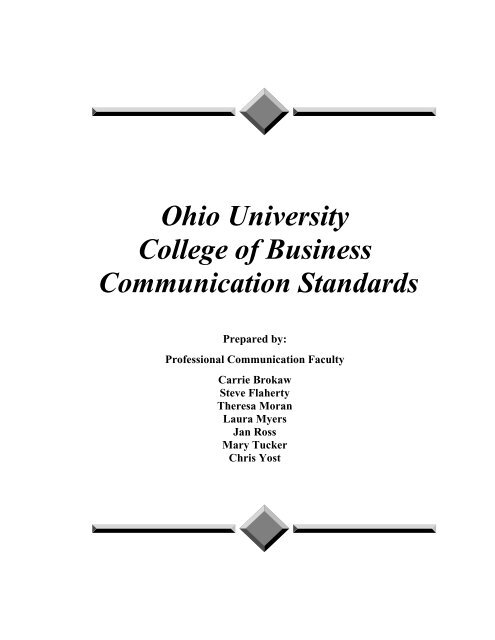 Ohio University College of Business Communication Standards