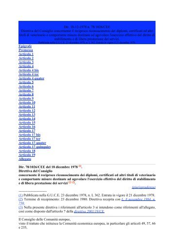 05. Direttiva UE 1026:78.pdf - Medicina Veterinaria