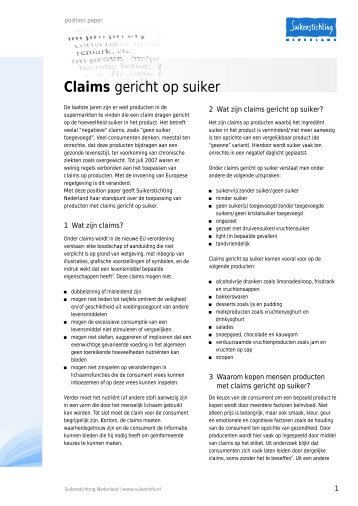 bekijk position paper (pdf/2,7 Mb) - Suikerinfo.nl