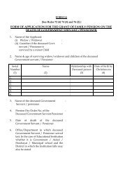 FORM OF APPLICATION FOR THE GRANT OF FAMILY PENSION ...