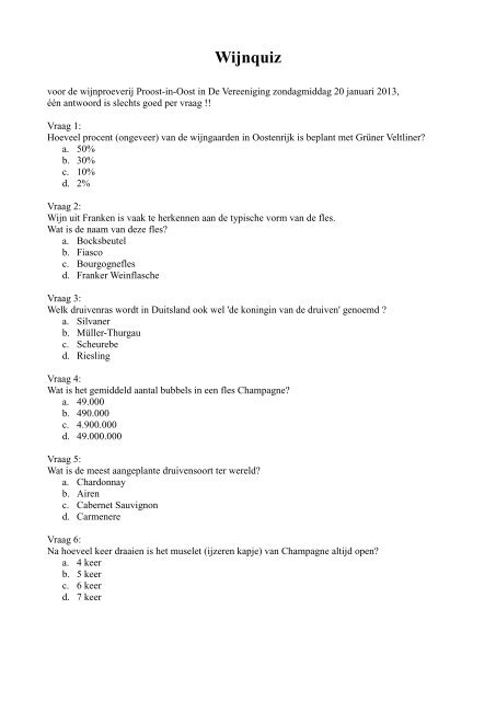Quizvragen Pr-Oost 2013 , - De Wijkwebsite voor Nijmegen-Oost