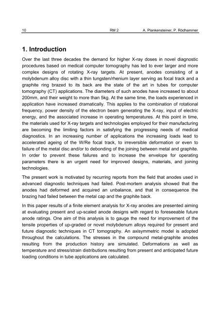 Finite Element Analysis of X-Ray Targets