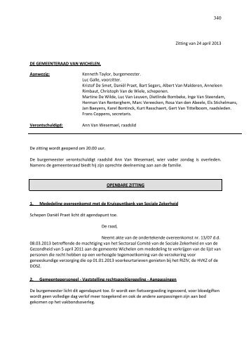 verslag gemeenteraad 24 april 2013.pdf - Gemeente Wichelen