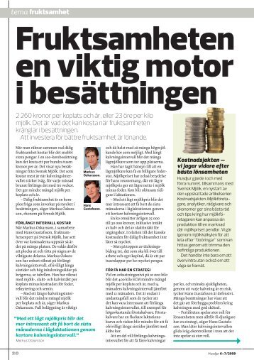 Kostnadsjakten Husdjur nr 6/7 2009 - Svensk Mjölk