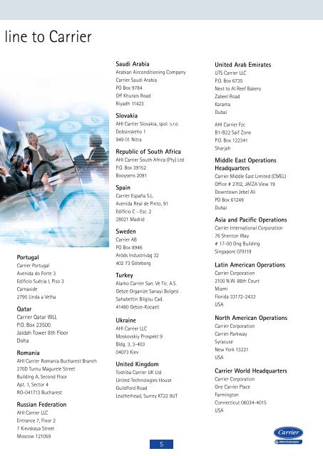 GENERAL CAtALoGuE 2013 - Carrier Portugal