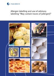 Allergen labelling and use of advisory labelling “May contain traces ...