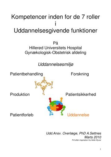 Kompetencer inden for de 7 roller i Uddannelsesgivende funktioner