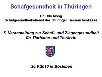 Aktuelles zur Schafgesundheit - Thüringer Tierseuchenkasse