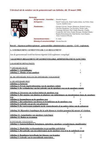 Politiereglement gemeentelijke administratieve sancties