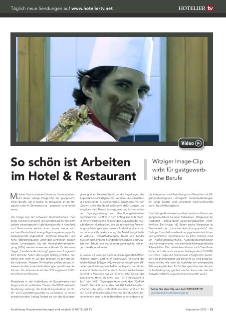 HOTEL TV PROGRAMM September 2013