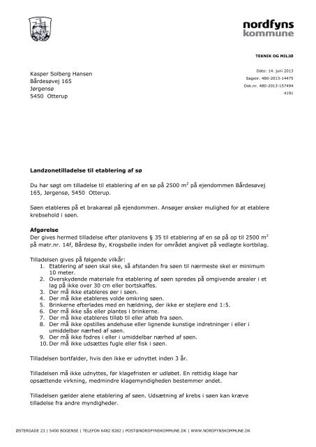 Etablering af sø - Nordfyns Kommune