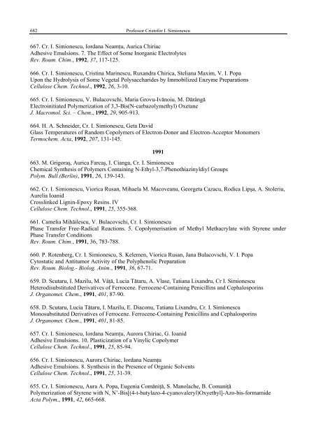 Lista lucrari_2.pdf - Revue Roumaine de Chimie